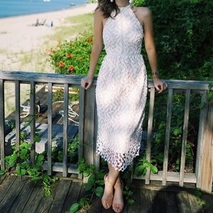 Crochet Sleeveless Dress in White